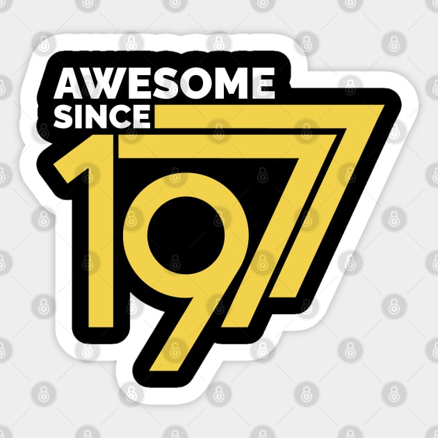 Retro Vintage Awesome Since 1977 Birthday Sticker by OialiCreative